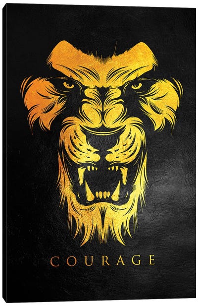 Lion Courage Canvas Art Print - Motivational