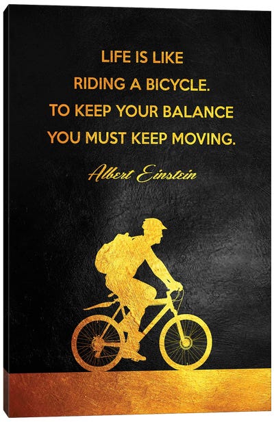 Albert Einstein - Keep Moving Canvas Art Print - Motivational