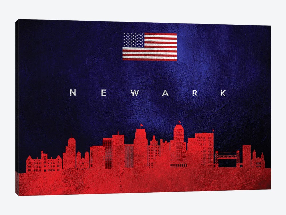 Newark New Jersey Skyline by Adrian Baldovino 1-piece Art Print