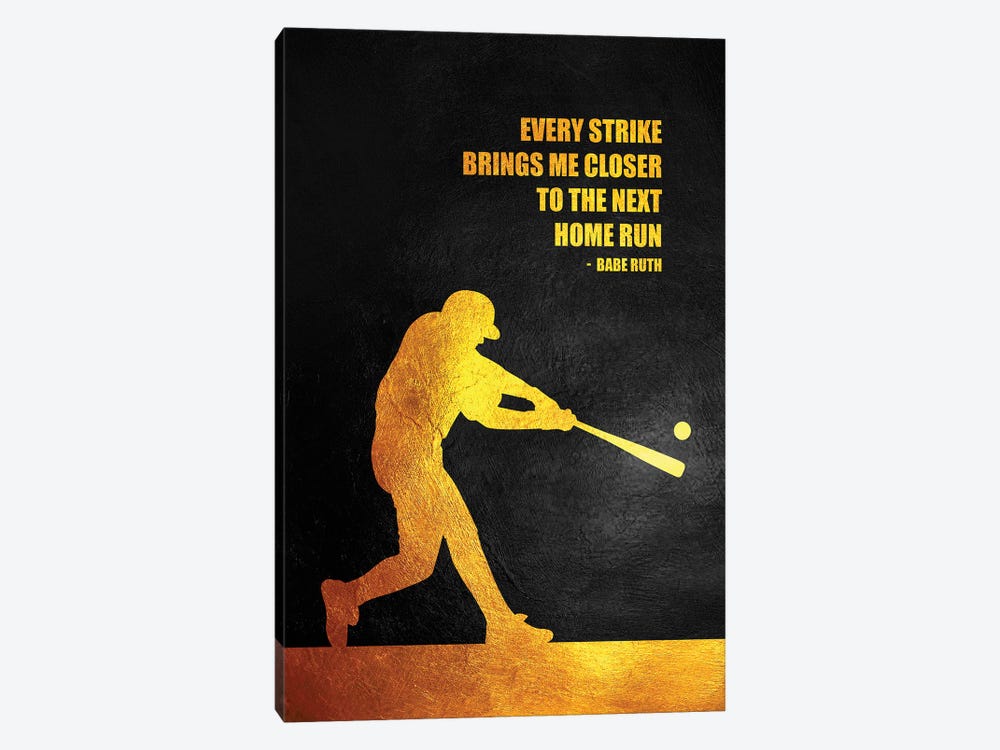 Babe Ruth - Home Run by Adrian Baldovino 1-piece Canvas Artwork