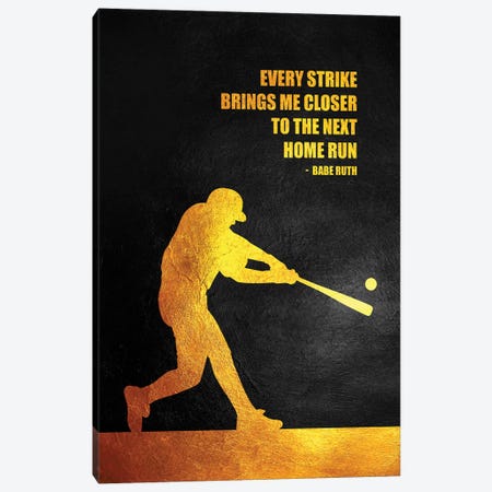 Babe Ruth - Home Run Canvas Print #ABV922} by Adrian Baldovino Canvas Artwork