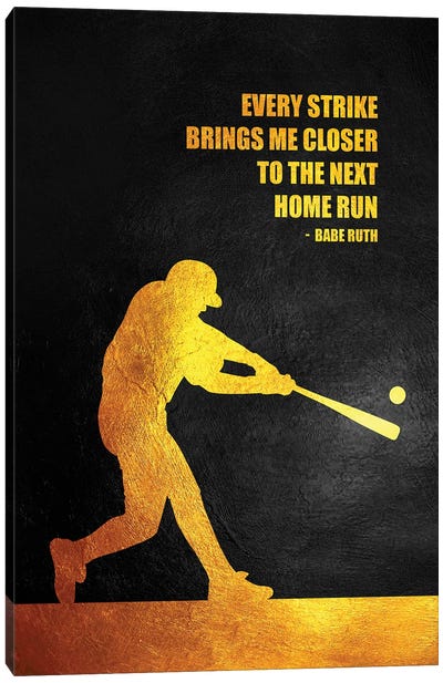 Babe Ruth - Home Run Canvas Art Print - Motivational