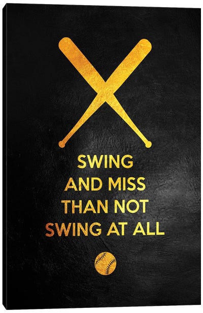 Just Swing It Canvas Art Print - Baseball Art