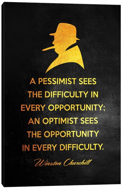 Winston Churchill Motivation Canvas Art Print - Minimalist Quotes
