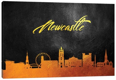 Newcastle England Gold Skyline Canvas Art Print