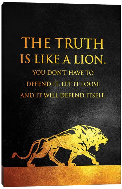 Lion Truth Canvas Art Print - Minimalist Quotes