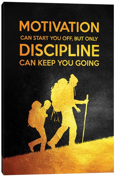 Motivation And Discipline Canvas Art Print - Minimalist Quotes