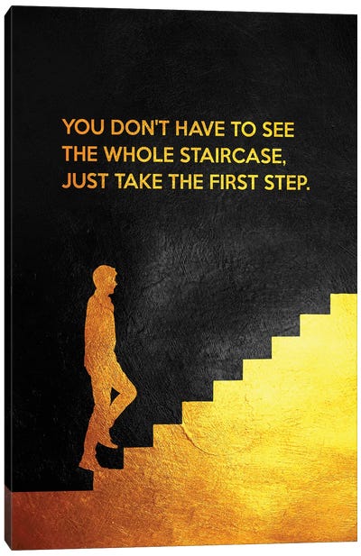 Just Take The First Step - Martin Luther King Canvas Art Print - Adrian Baldovino