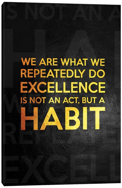 Make Excellence Your Habit - Aristotle Canvas Art Print - Adrian Baldovino