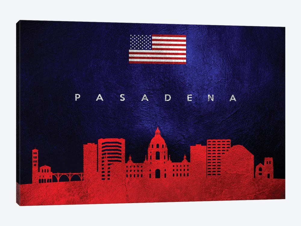 Pasadena California Skyline by Adrian Baldovino 1-piece Art Print