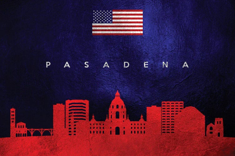 Pasadena California Skyline by Adrian Baldovino wall art
