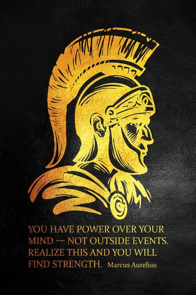 Black & White & Gold: Mind Power - Marcus Aurelius by Adrian Baldovino