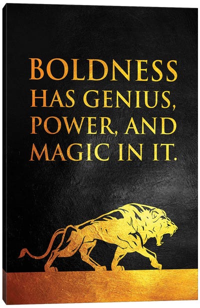 Lion Boldness Canvas Art Print - Minimalist Quotes