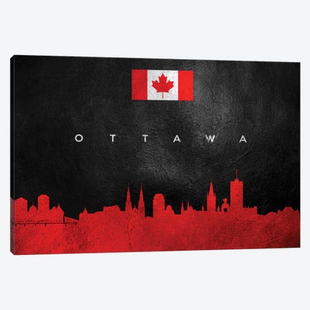Ottawa Canada Skyline Canvas Print #ABV99} by Adrian Baldovino Art Print