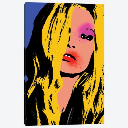 Kate Moss Pop Art Canvas Print #ABW11} by Andrew M Barlow Canvas Art