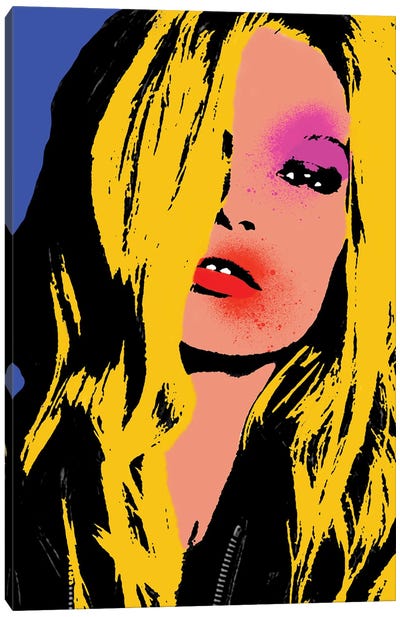 Kate Moss Pop Art Canvas Art Print - Andrew M Barlow
