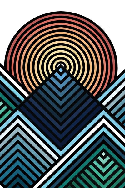 Geographical Geometrics: Sunrise Mountains by Andrew M Barlow