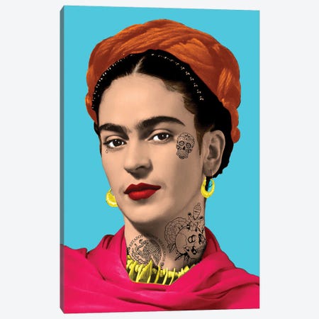 Tattooed Frida Canvas Print #ABW1} by Andrew M Barlow Canvas Art
