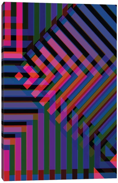 Neon Blur Canvas Art Print - Glitch Effect