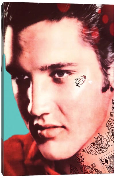 Elvis Tattooed Canvas Art Print - Andrew M Barlow
