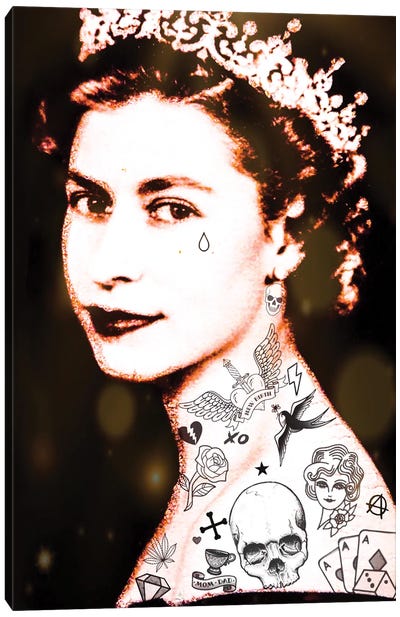 Lizzy Tattooed Canvas Art Print - Queen Elizabeth II