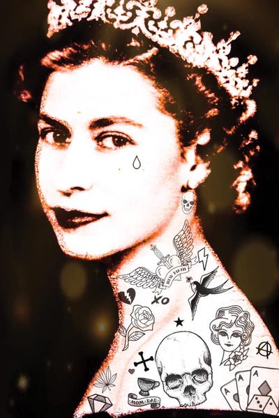 Queen Elizabeth II: Lizzy Tattooed by Andrew M Barlow