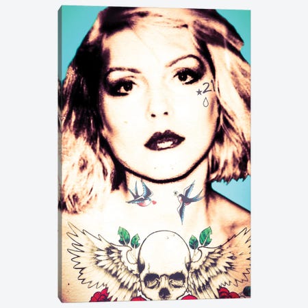 Debbie Tattooed Canvas Print #ABW25} by Andrew M Barlow Canvas Artwork