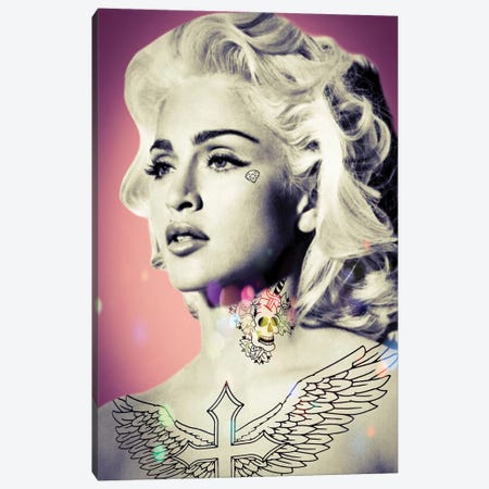 Madonna Tattooed Canvas Print #ABW27} by Andrew M Barlow Canvas Artwork