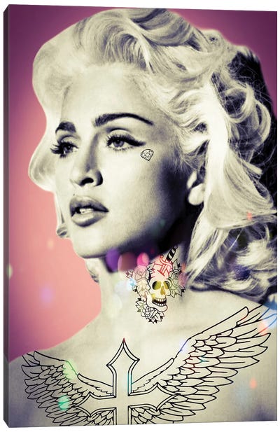 Madonna Tattooed Canvas Art Print - Pop Music Art
