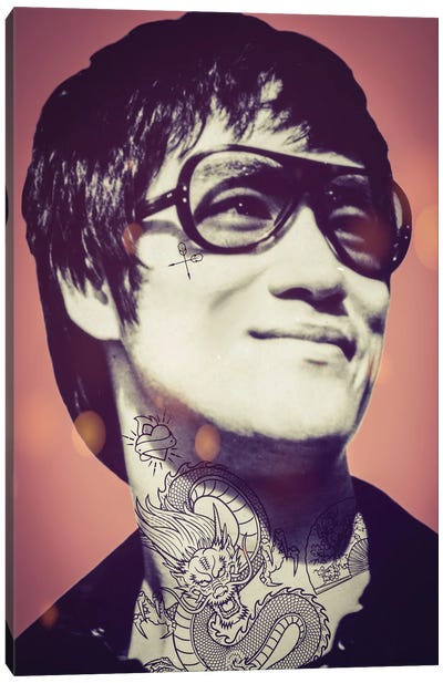 Bruce Lee Tattooed Canvas Art Print - Glasses & Eyewear Art