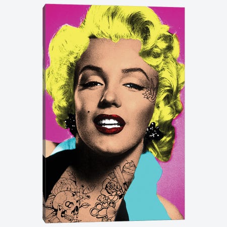 Tattooed Marilyn Canvas Print #ABW2} by Andrew M Barlow Canvas Artwork