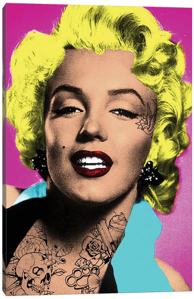 Tattooed Marilyn Canvas Art Print - Andrew M Barlow