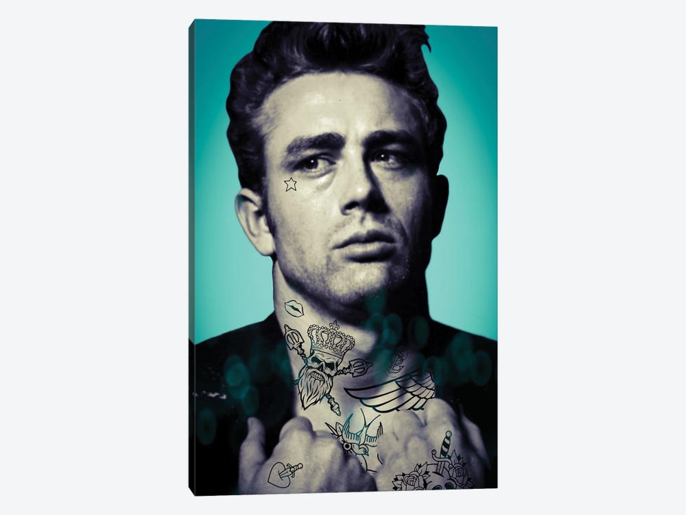 James Dean Tattooed by Andrew M Barlow 1-piece Canvas Wall Art