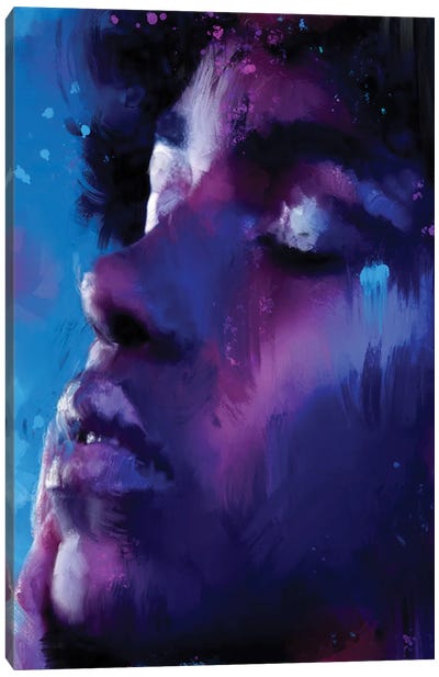 Blue Girl Canvas Art Print - Andrew M Barlow