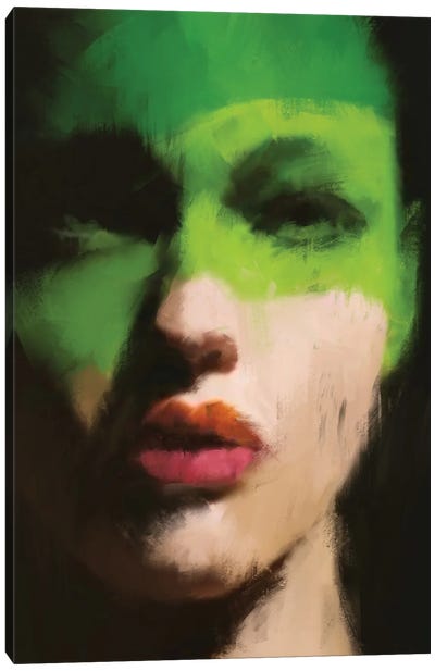 Green Girl II Canvas Art Print - Andrew M Barlow
