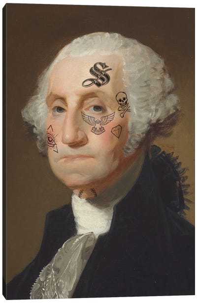 George Tattooed Canvas Art Print - George Washington