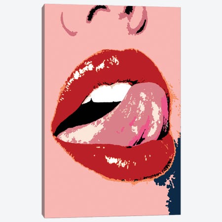 Lick Lips Canvas Print #ABW54} by Andrew M Barlow Canvas Print
