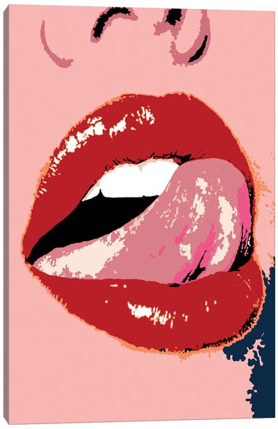 Lick Lips Canvas Art Print - Andrew M Barlow