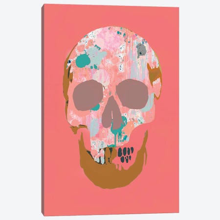Splatter Skull Canvas Print #ABW55} by Andrew M Barlow Canvas Art Print