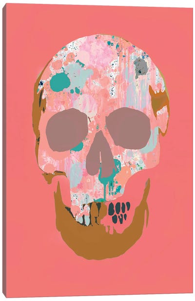 Splatter Skull Canvas Art Print - Andrew M Barlow