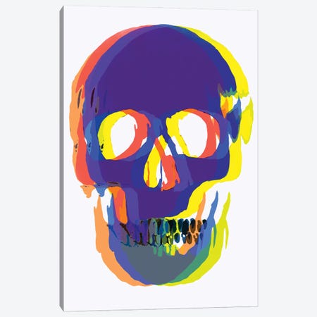 Blurred Blue Skull Canvas Print #ABW58} by Andrew M Barlow Canvas Wall Art