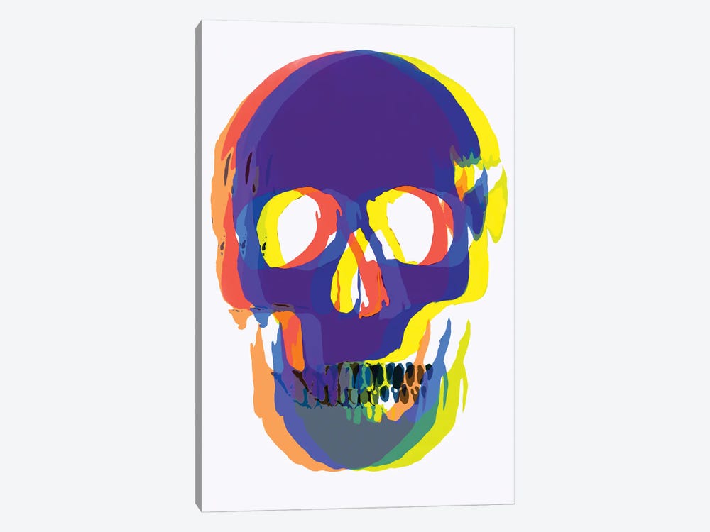 Blurred Blue Skull by Andrew M Barlow 1-piece Canvas Print