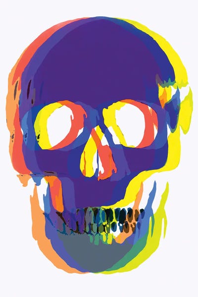 Psychedelic: Blurred Blue Skull by Andrew M Barlow