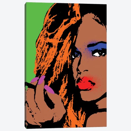 Rihanna Pop Art Canvas Print #ABW9} by Andrew M Barlow Canvas Artwork
