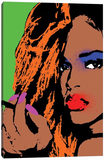 Rihanna Pop Art Canvas Art Print - Andrew M Barlow