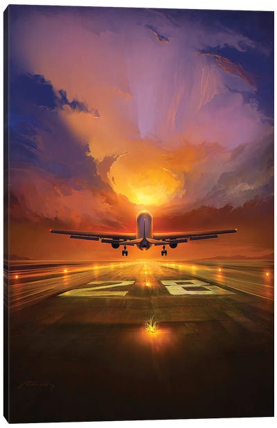 Last Flight Canvas Art Print - Airport Art