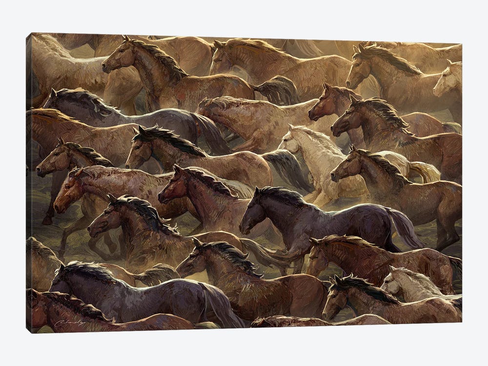 In Motion Horses by Artem Rhads Chebokha 1-piece Canvas Print