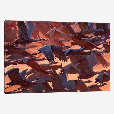 In Motion Cranes Canvas Print #ACB32} by Artem Rhads Chebokha Canvas Wall Art