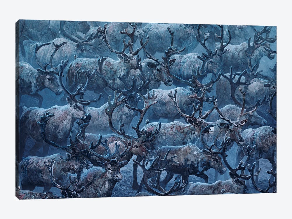 In Motion Reindeers by Artem Rhads Chebokha 1-piece Art Print