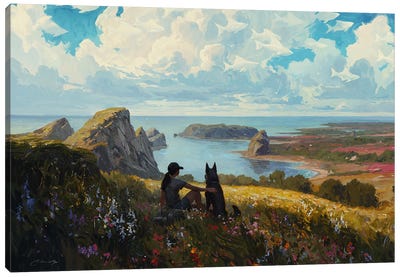 Into The Wild Canvas Art Print - Rottweiler Art